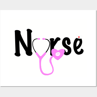 ER Nurse Life Stethoscope Heart Love Gift Posters and Art